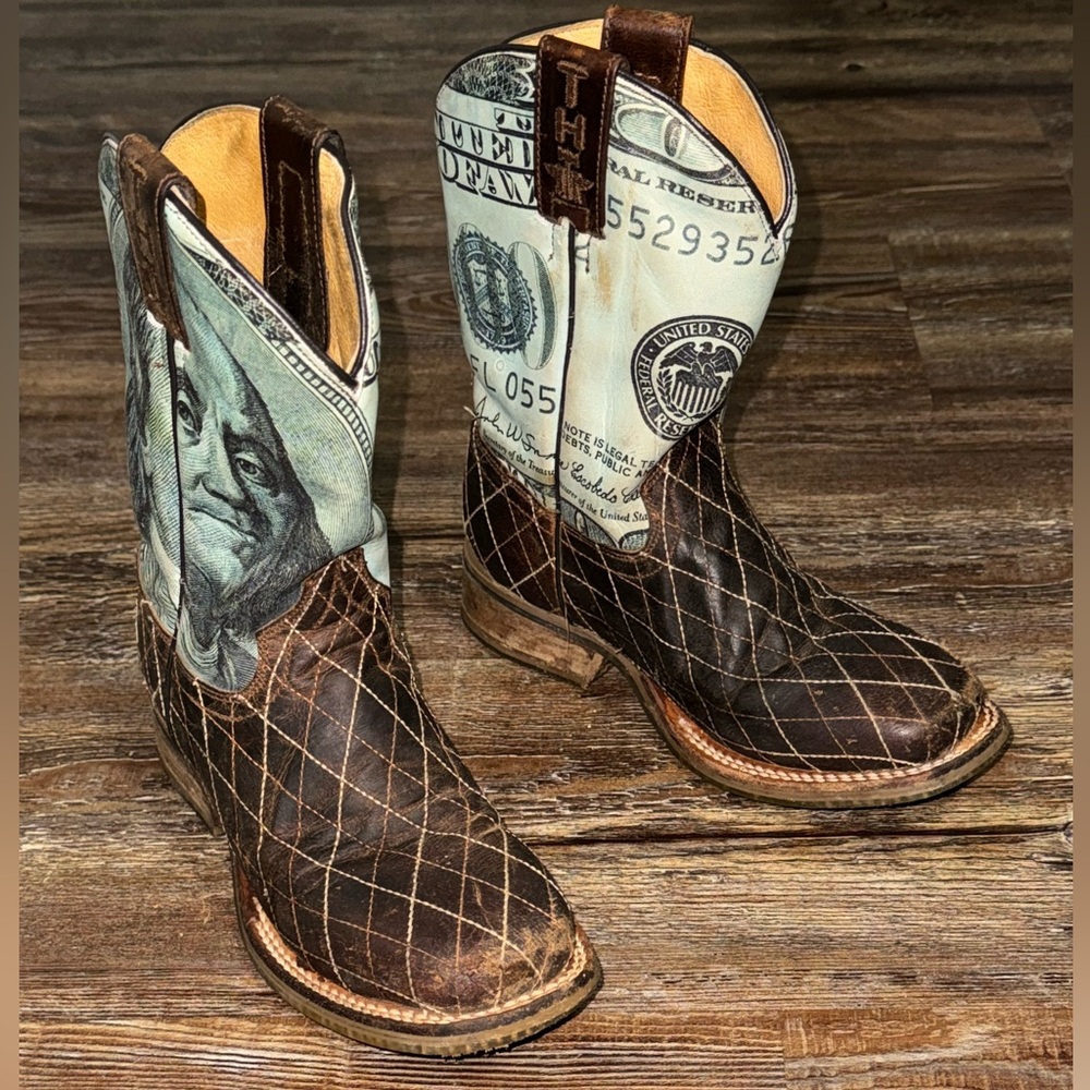 Tin Haul boys ‘money’ cowboy boots 12